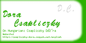 dora csapliczky business card